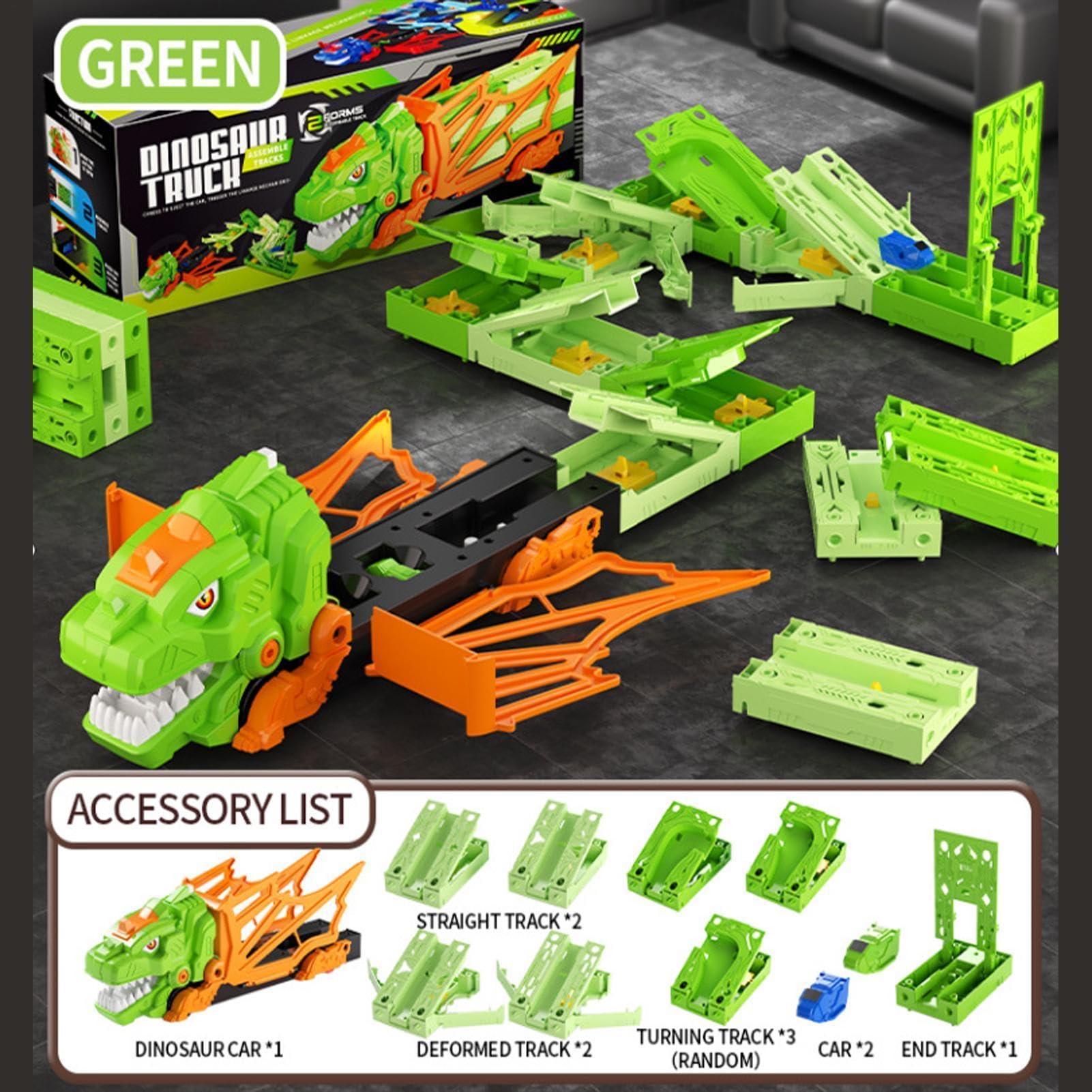 Set Pista Dinosauri Con Macchinine Set Veicoli Interattivi Educativi | Pista Da Corsa Dinosauri Giocattolo Per Bambini, Da Interno, Giardino, Casa, Regalo Di Compleanno E Viaggio