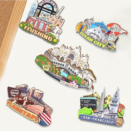 Miniatura 4 de Italia Venecia imán de nevera de madera 3D monumentos de viaje coleccionables recuerdos decoración hecha a mano