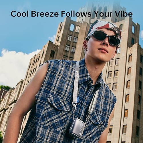 Miniatura 5 de JISULIFE Ventilador de cuello portátil, 100 velocidades ajustables de 40000 rpm, mini ventilador de cintura para collar personal, recargable por USB