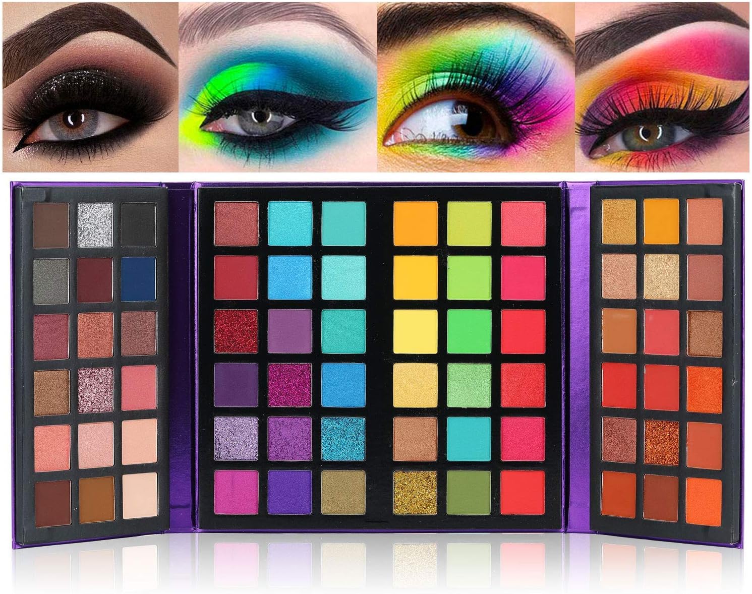 – 72 Colors Eyeshadow Palette Makeup Palettes Make Up Pallet Set Colour Glitter For Girls Rainbow Eye Pallets Board Colourful Women Sets