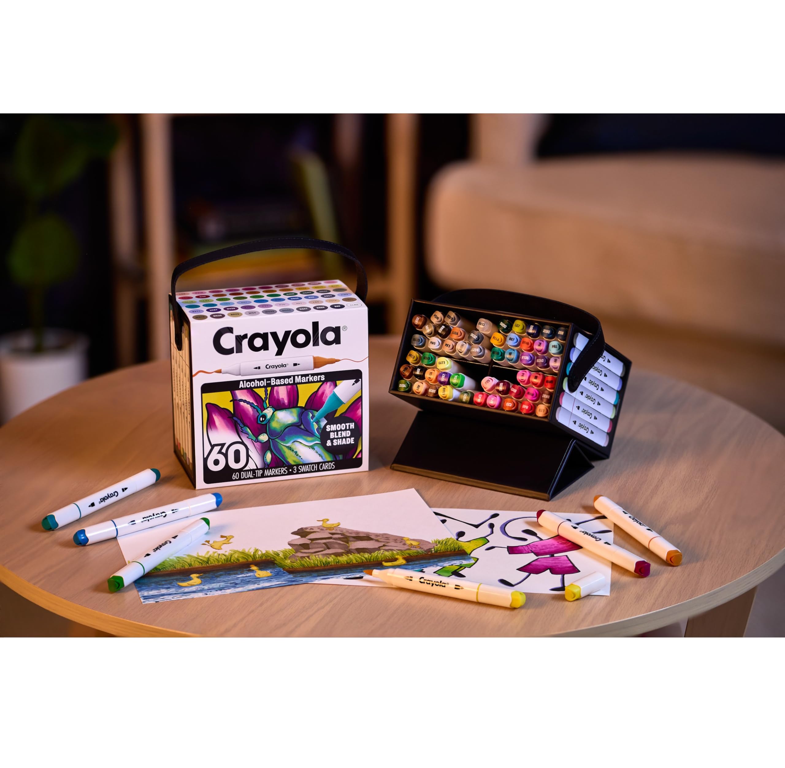Crayola Zestaw 60 Markerow Alkoholowych, Cienka i Brush, 14+