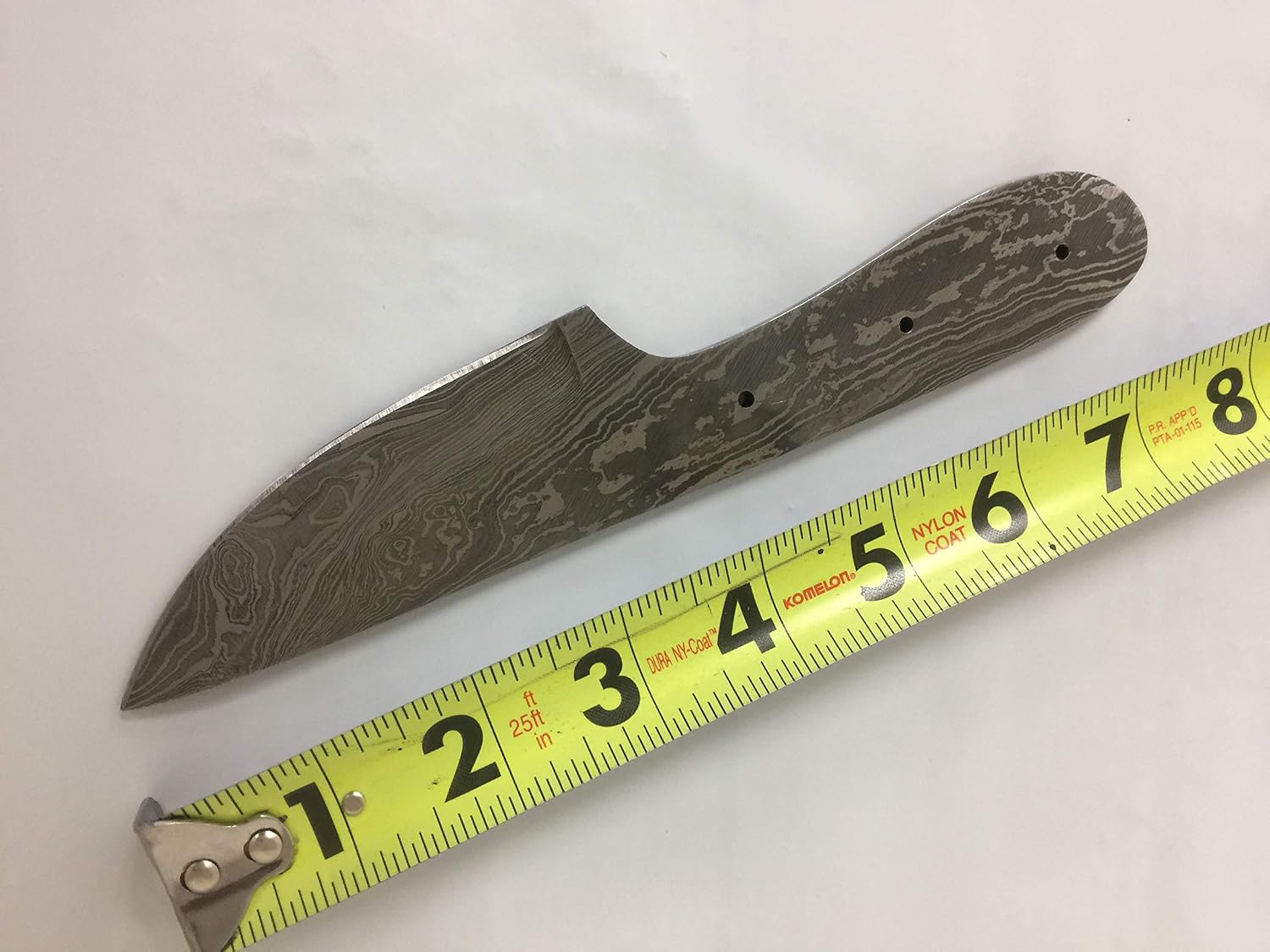 4 pieces set of 8 and 7.5 inches long hand forged Damascus steel blank blade skinning knife set, 3 to 4 inches cutting edge, compact pocket knife blanks, knife making supplies