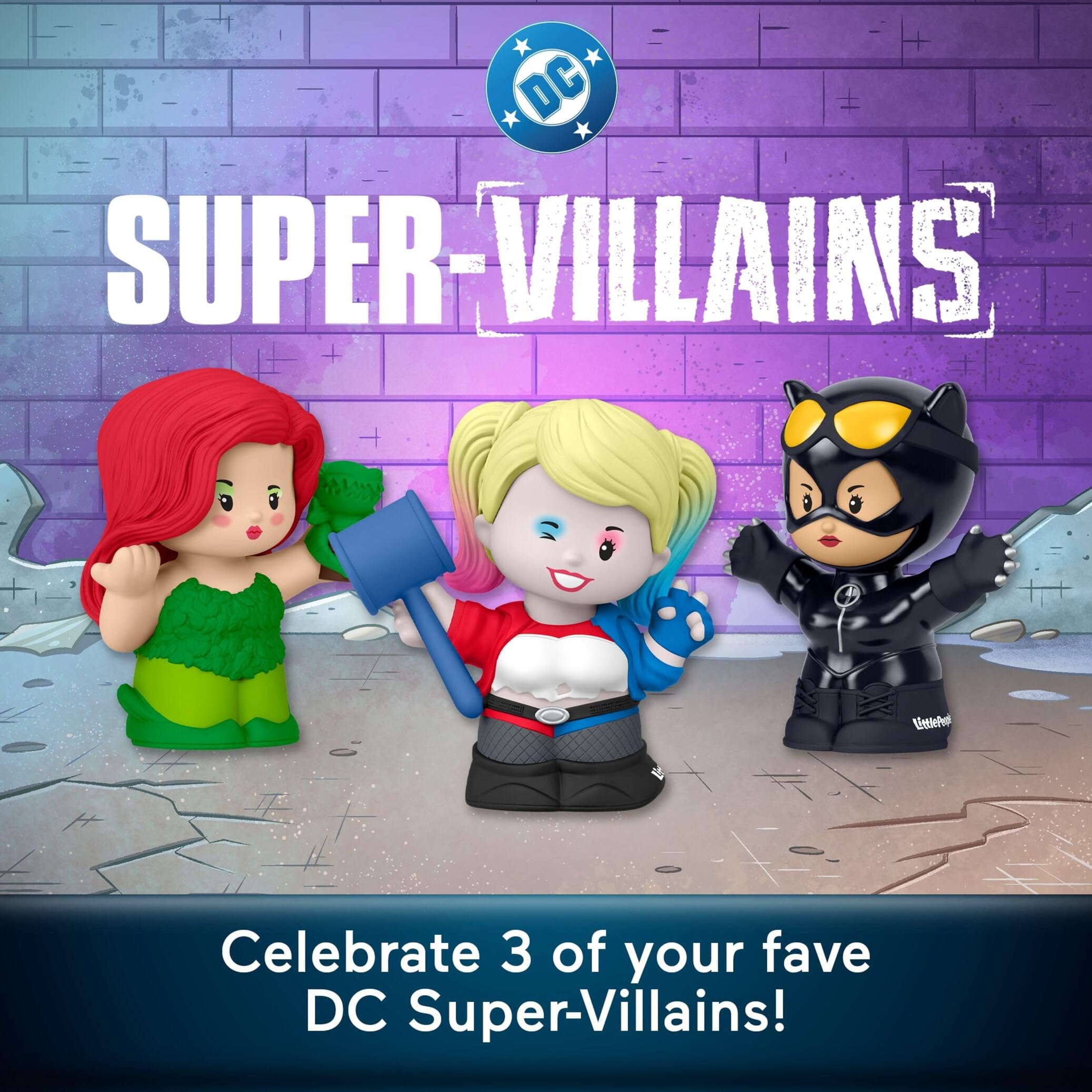 Little People Collector DC Super-Villains Special Edition Set for Comic Book Fans 3 Figures in a Display Package, JKR80 - Image 2