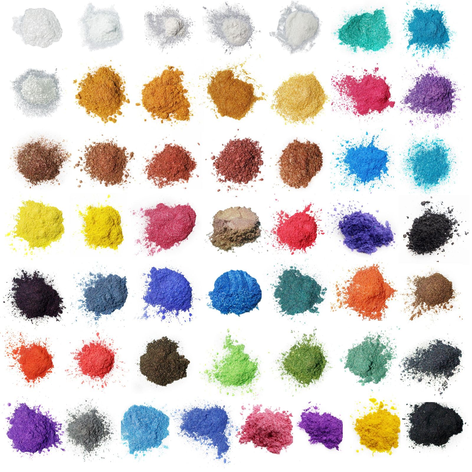 Mica Cosmetic Powder 50 Colours 50x10g Multi Candle Melts Bath Bombs Soap Resin Dye Set DIY Makeup Epoxy Resin Slime