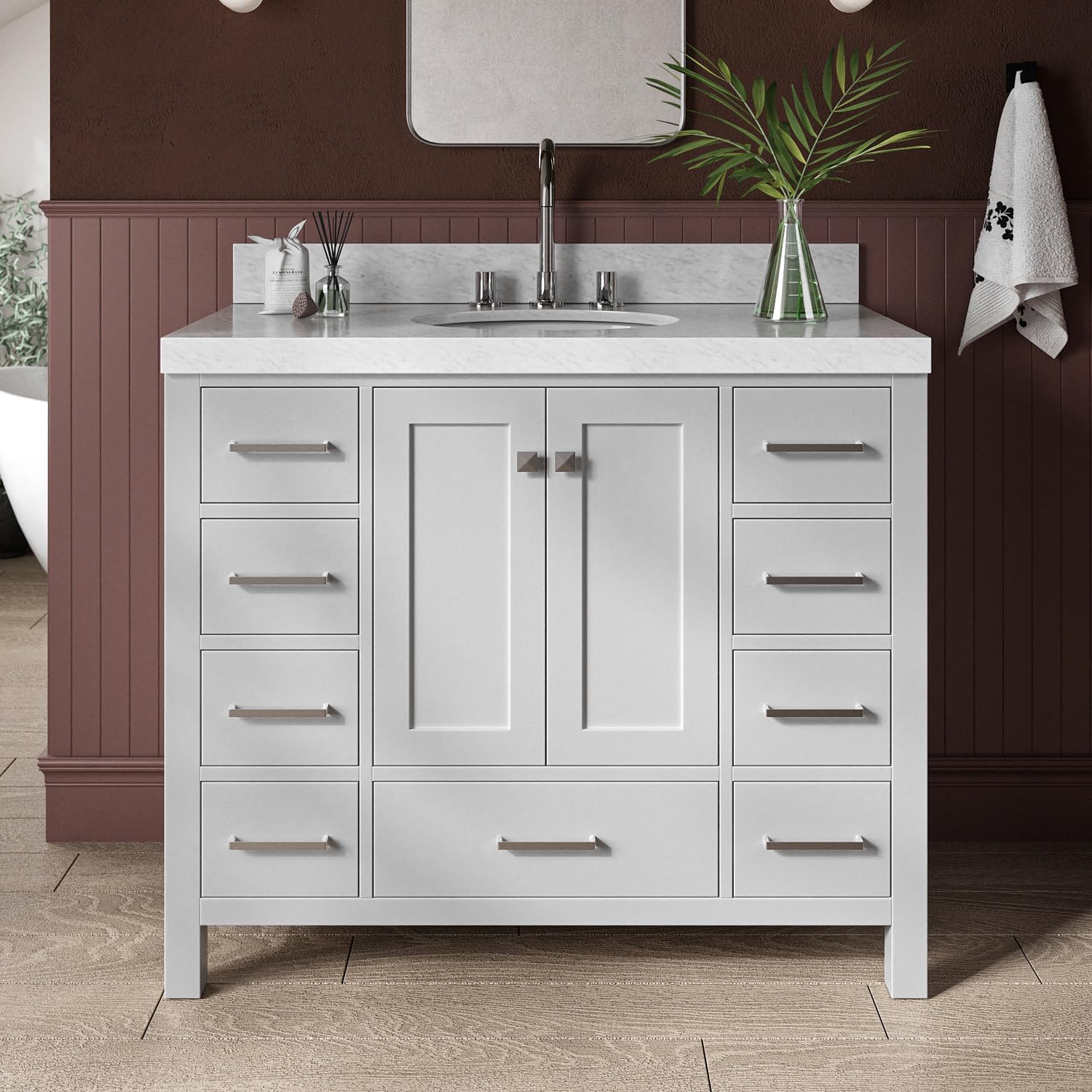 Amazon.com: ARIEL Cambridge 42 Inch Bathroom Vanity with Sink, Grey