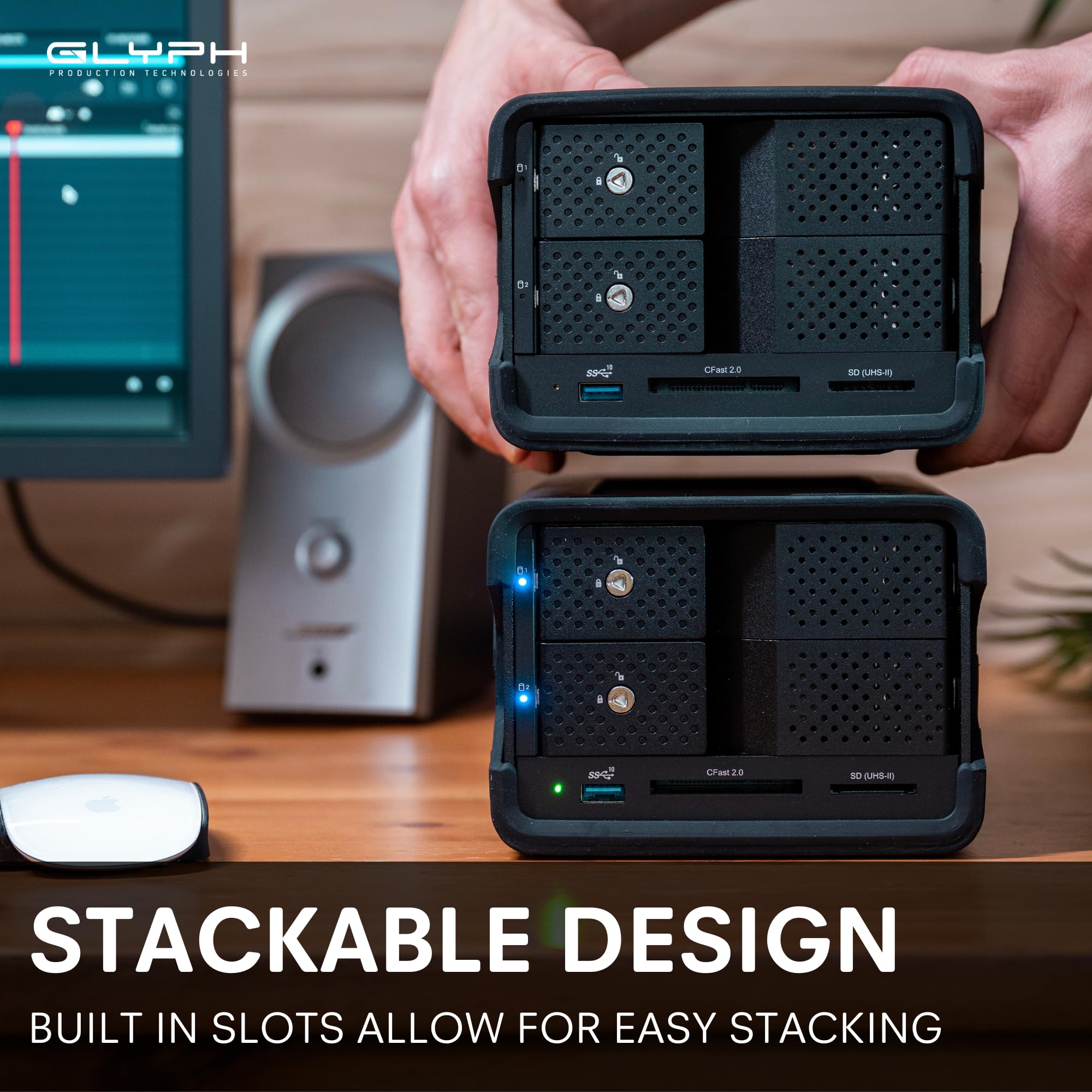 Amazon | Glyph Blackbox PRO RAID ハブ付き 16TB USB-C (3.2) | GLYPH