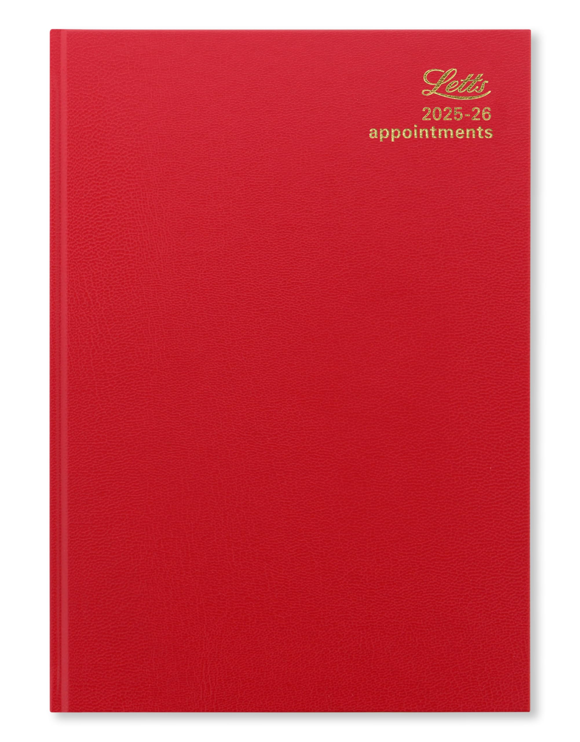 Letts of London Standard A4 academic 2025/2026 day to a page with appointments diary - Red 26-TA1ZRD