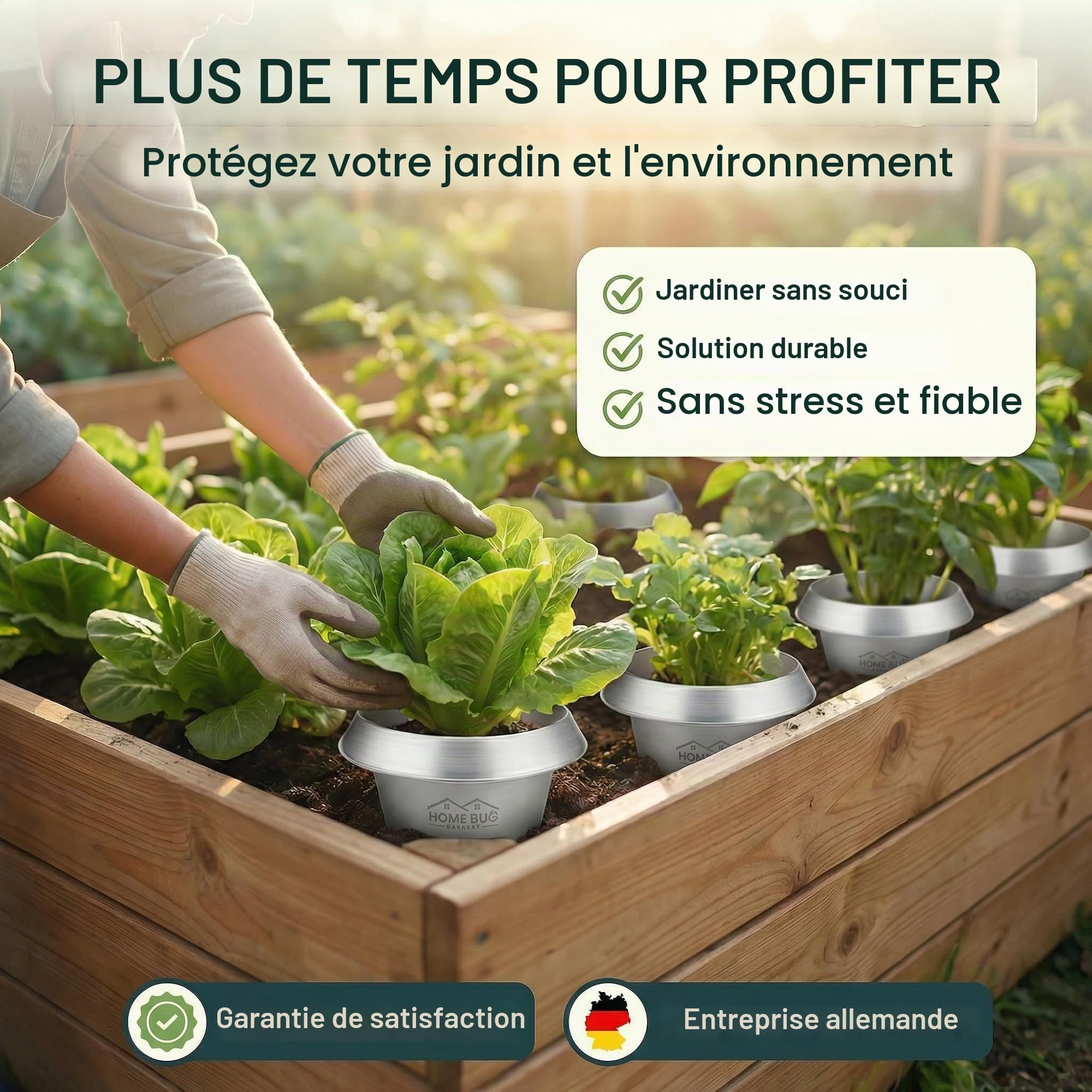 Collier anti-limaces en métal - Protection efficace contre les escargots pour parterre surélevé, jardin et potager - Galvanisé et réutilisable - Anneau de protection contre les