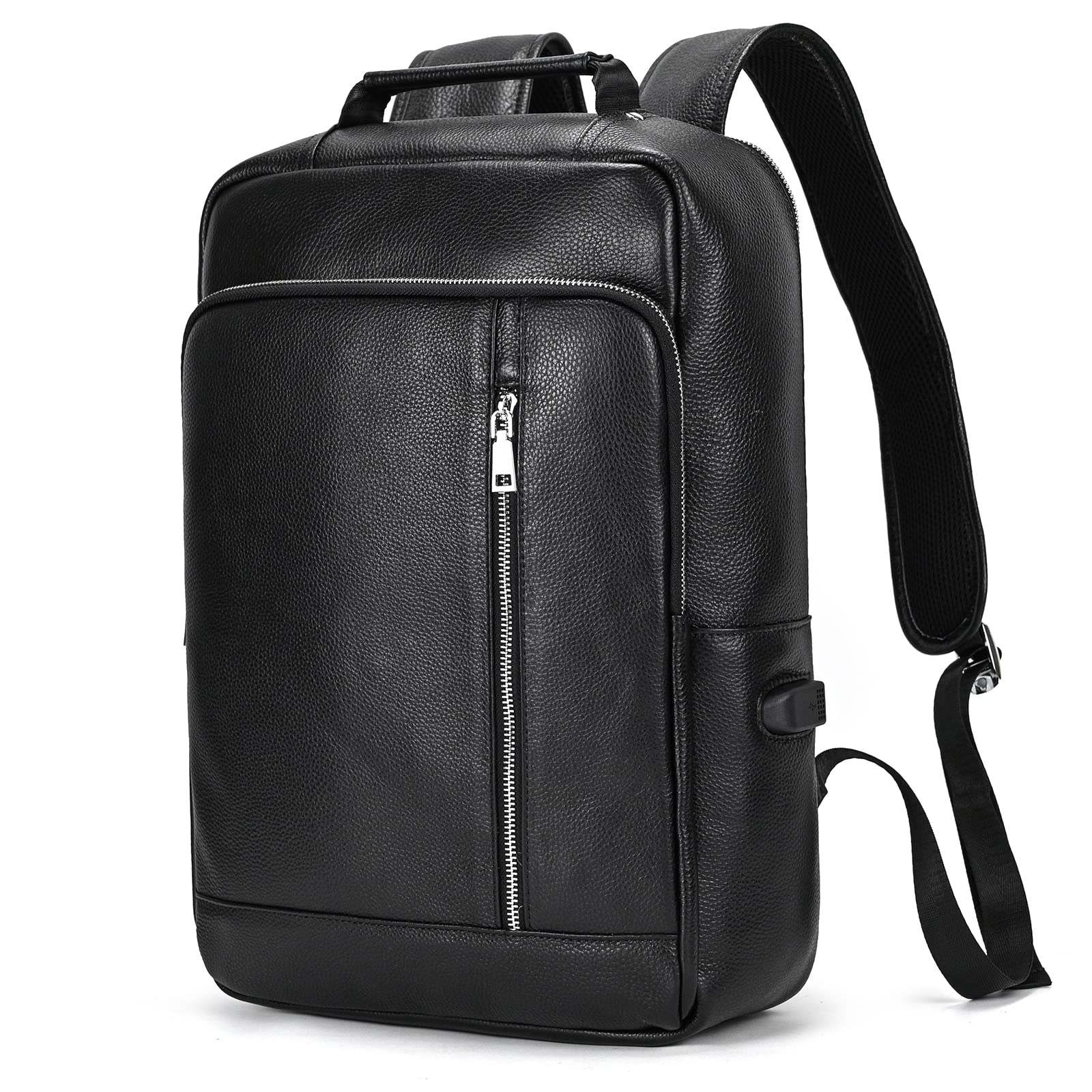 Vintage sac à dos en cuir véritable pour hommes 15,6 pouces sac d'ordinateur portable sac d'école nuit week-end Camping sac à dos, 8028