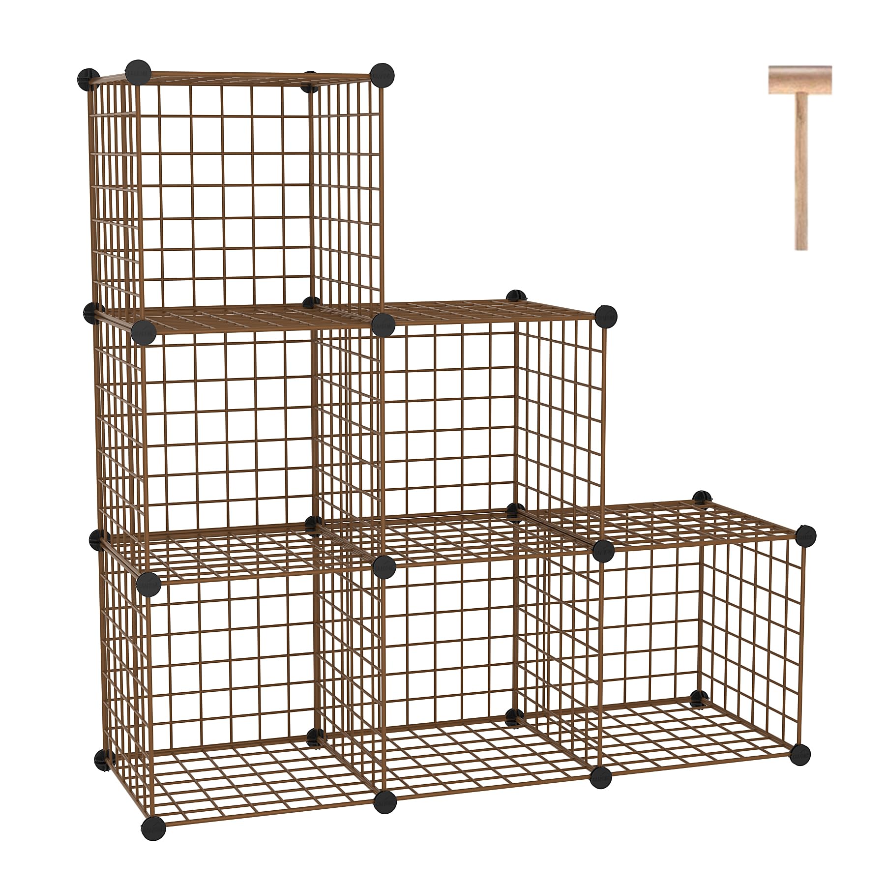 C&AHOME Wire Cube Storage, 6 - Cube Organizer Metal C Grids, Modular Shelves Units, Closet Organizer, Ideal for Home, Office, Living Room, 36.6”L x