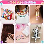 cridoz Bead Bracelet Making Kit, Crafts Craft Kits for Bracelets Making with Pony Beads, Polymer Fruit Clay Beads, Charm Beads, Letter Beads for Jewelry Making