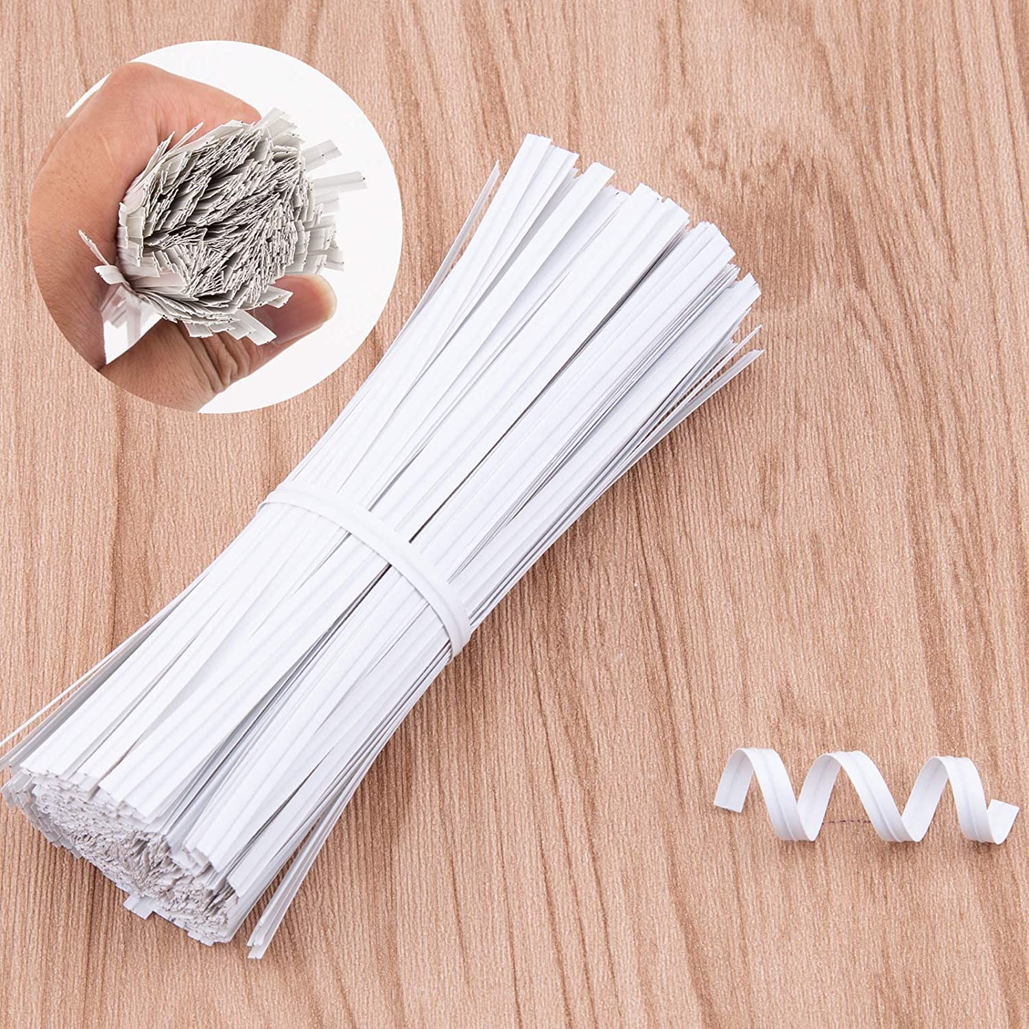 LUTER 1000 pezzi 12 cm cravatte intrecciate in carta bianca fascette riutilizzabili cravatte intrecciate in carta sacchetti di caramella, sacchetti di caffè, snack, torte, forniture per feste