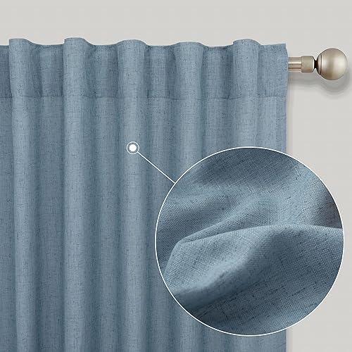 Miniatura 86 de KOUFALL Cortinas transparentes de lino de 90 pulgadas, cortinas para Sala Modernas 2025 De Lino Elegantes, cortinas personalizadas con pestaña