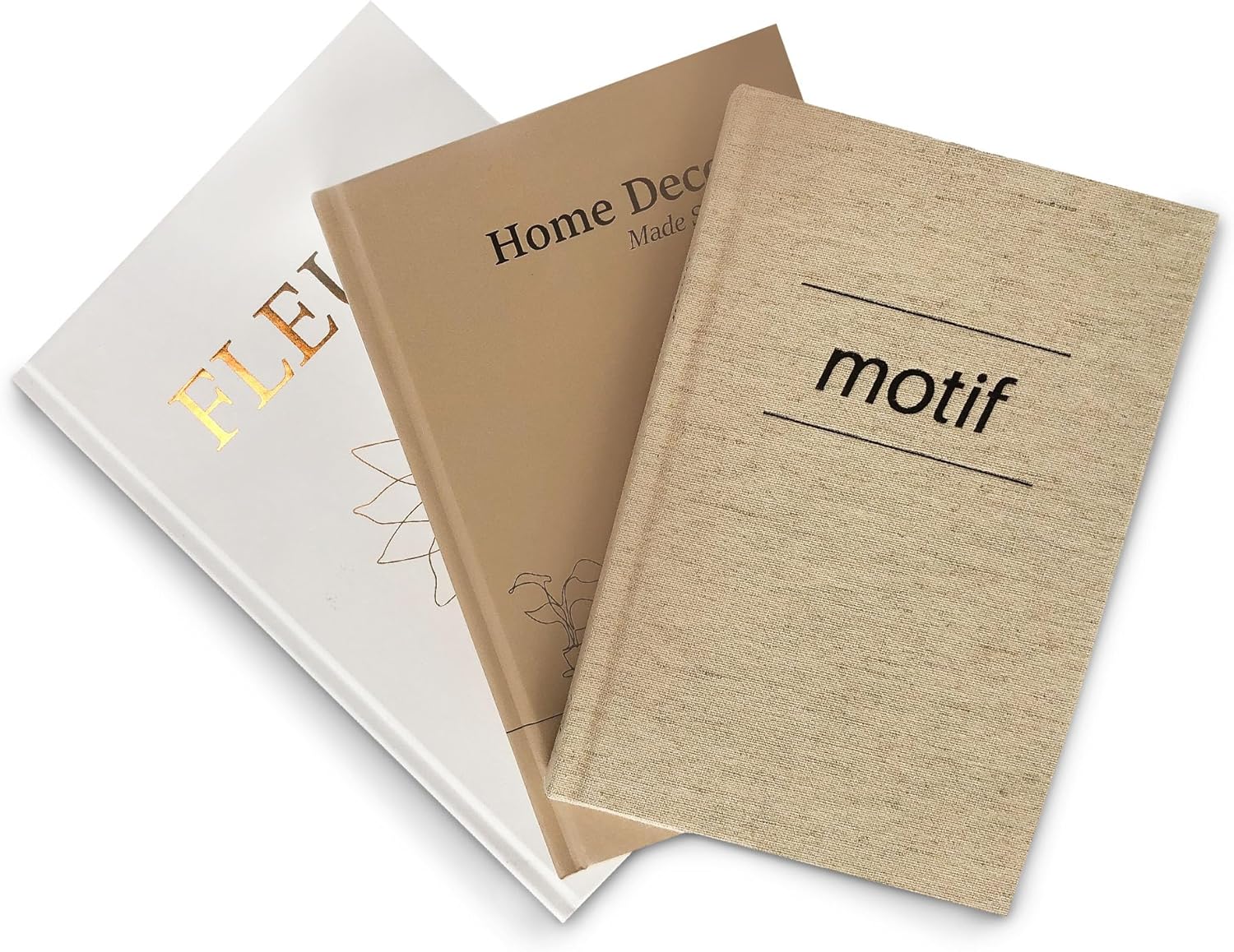 Little Yellow Tulips Book Decor - 3 Stacked Book Decorations for Living Room - Set of Decorative Books for Coffee Table, Console, Nightstand, Bookshelf - Modern Minimalist, Coastal, Farmhouse Design