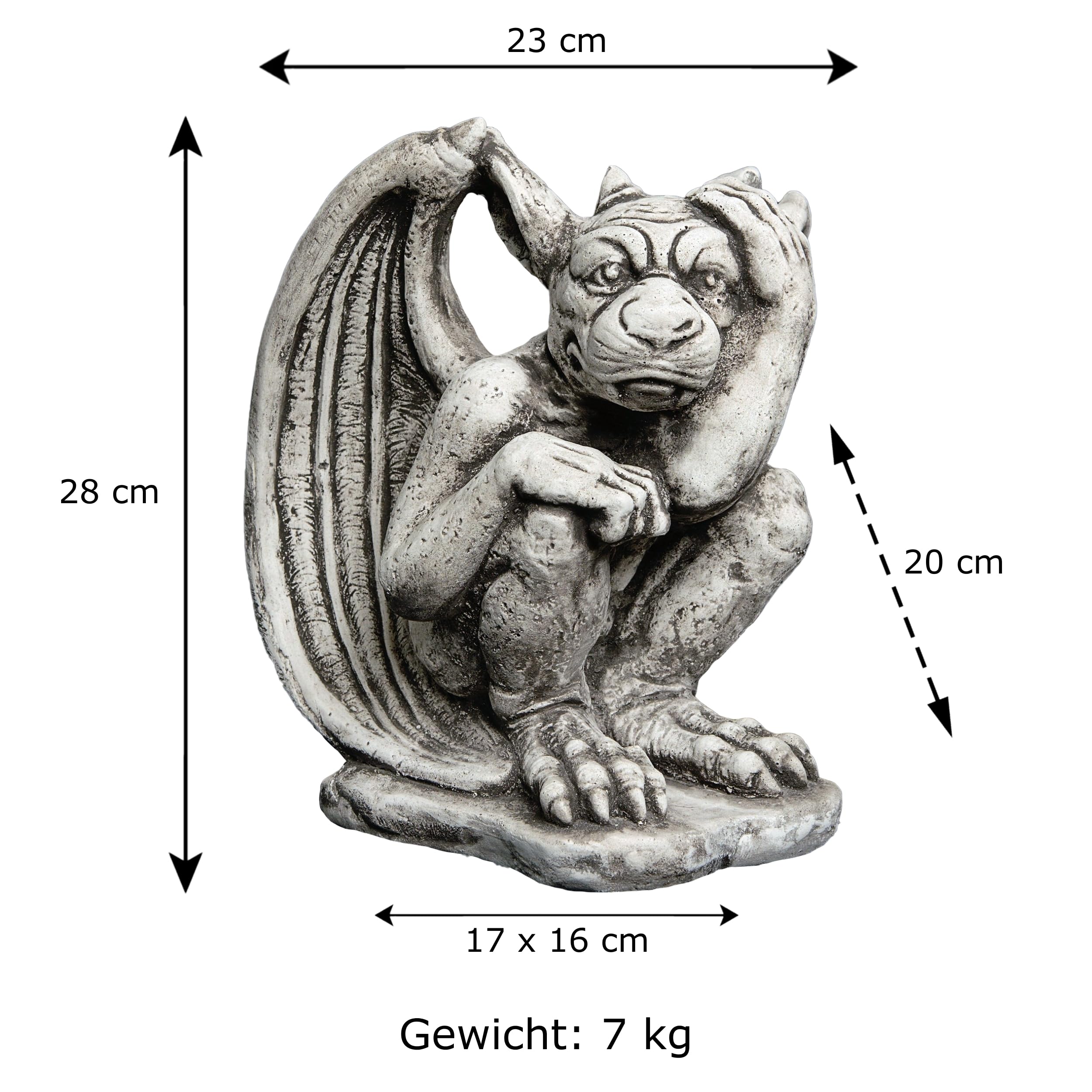 gartendekoparadies.de Magnifique gargouille Gardien I en Pierre reconstituée, résistant au Gel