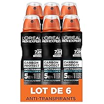 L’Oréal Men Expert Carbon Protect – Deodorante spray 5 in 1-150 ml, confezione da 6
