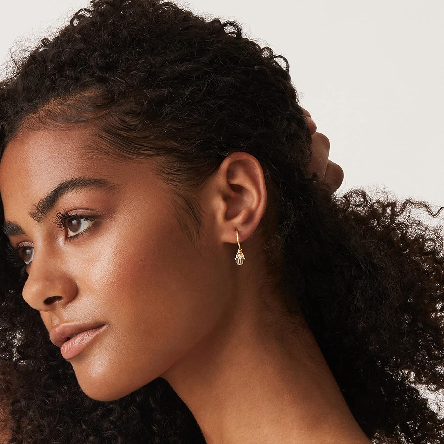 PAVOI 14K Gold Plated 925 Sterling Silver Post Huggie With Dangle | Butterfly, Evil Eye, Hamsa, Pearl Hoop Earring For Women | Trendy Dangle Hoop Earrings - Image 4