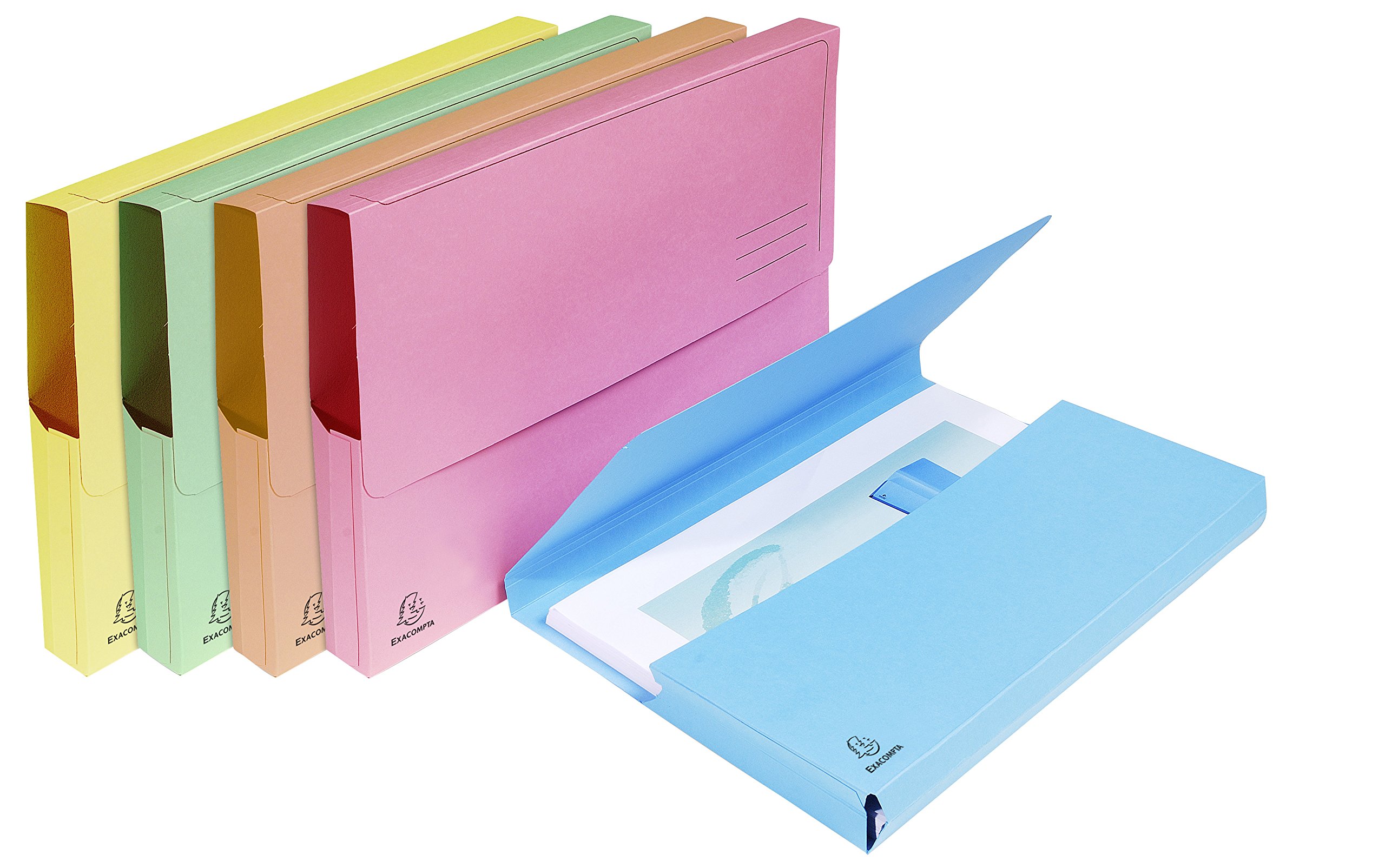 Exacompta 46772E Cartelle con Tasca, 32.50 x 24.50 x 10 cm, Blu