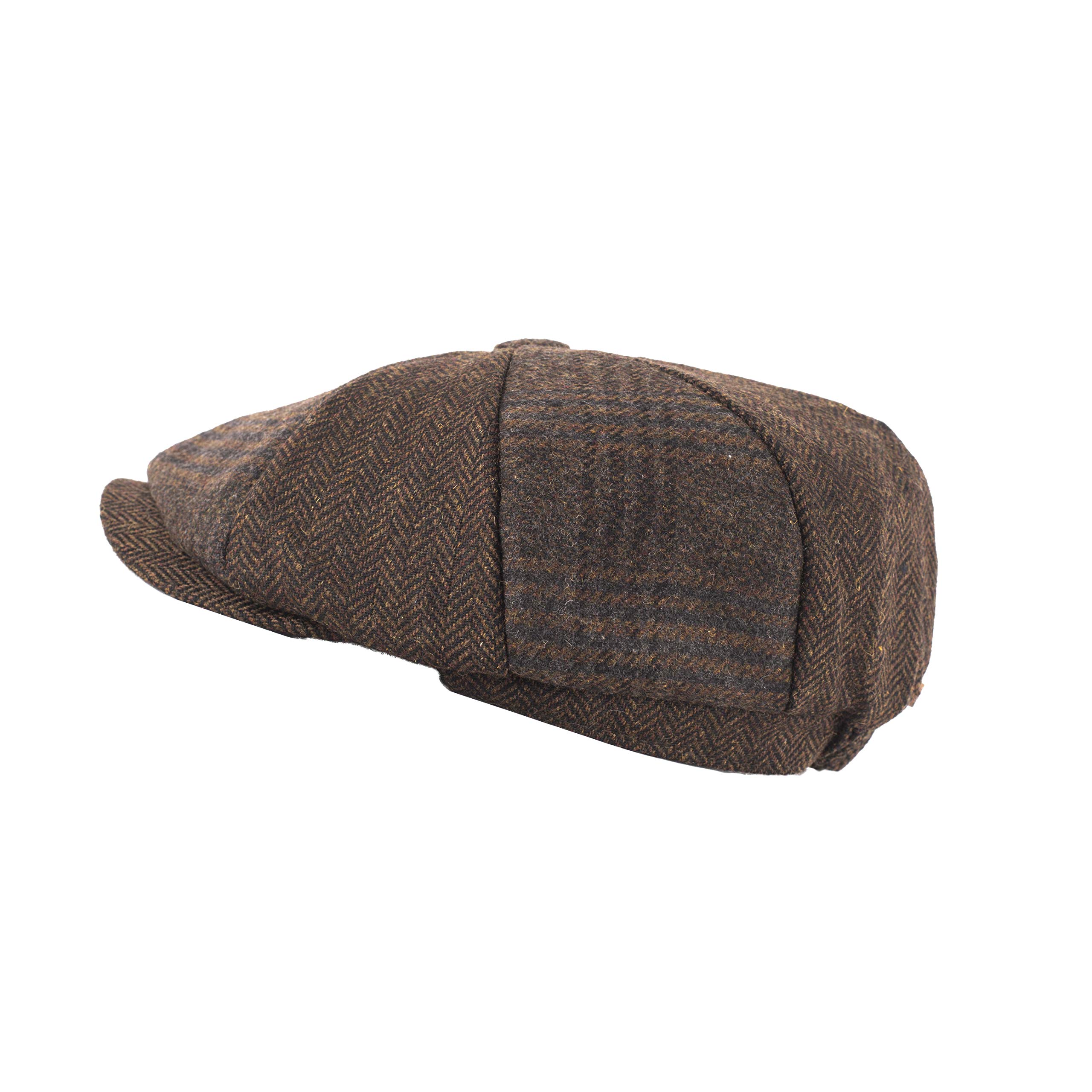 Heritage Traditions Tweed Newsboy Cap One Size Brown Two Tone
