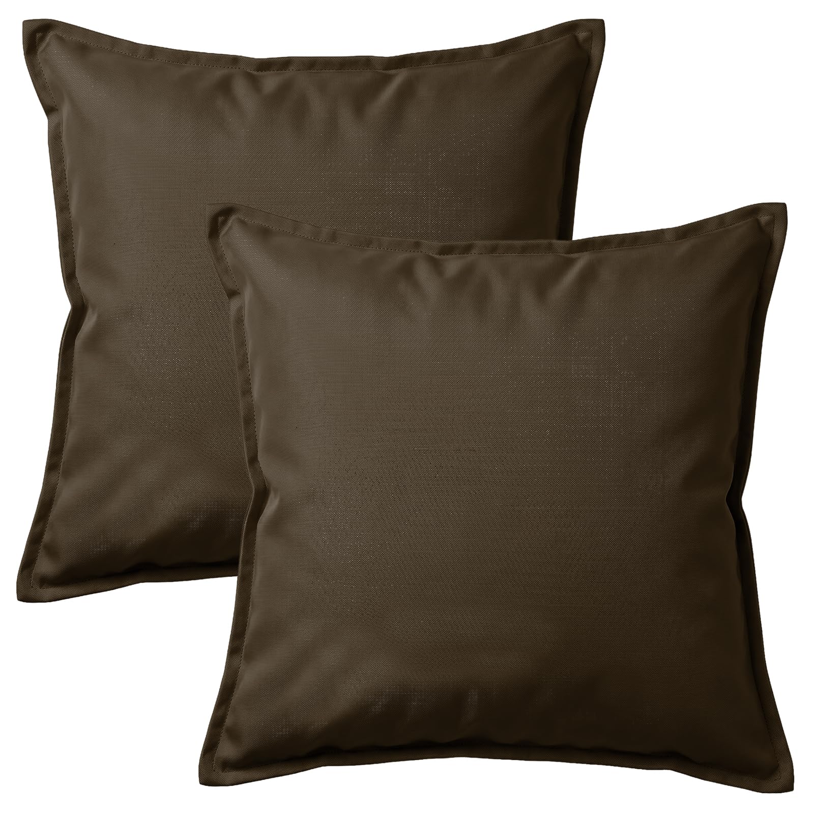 2 Pack Waterproof Outdoor Garden Furniture Seat Cushion 45x45cm Decorative Throw Pillow, Filled Cushion Cushion Covers 18"x18" for Garden Sofa Chair Livingroom Bedroom Patio (Brown)