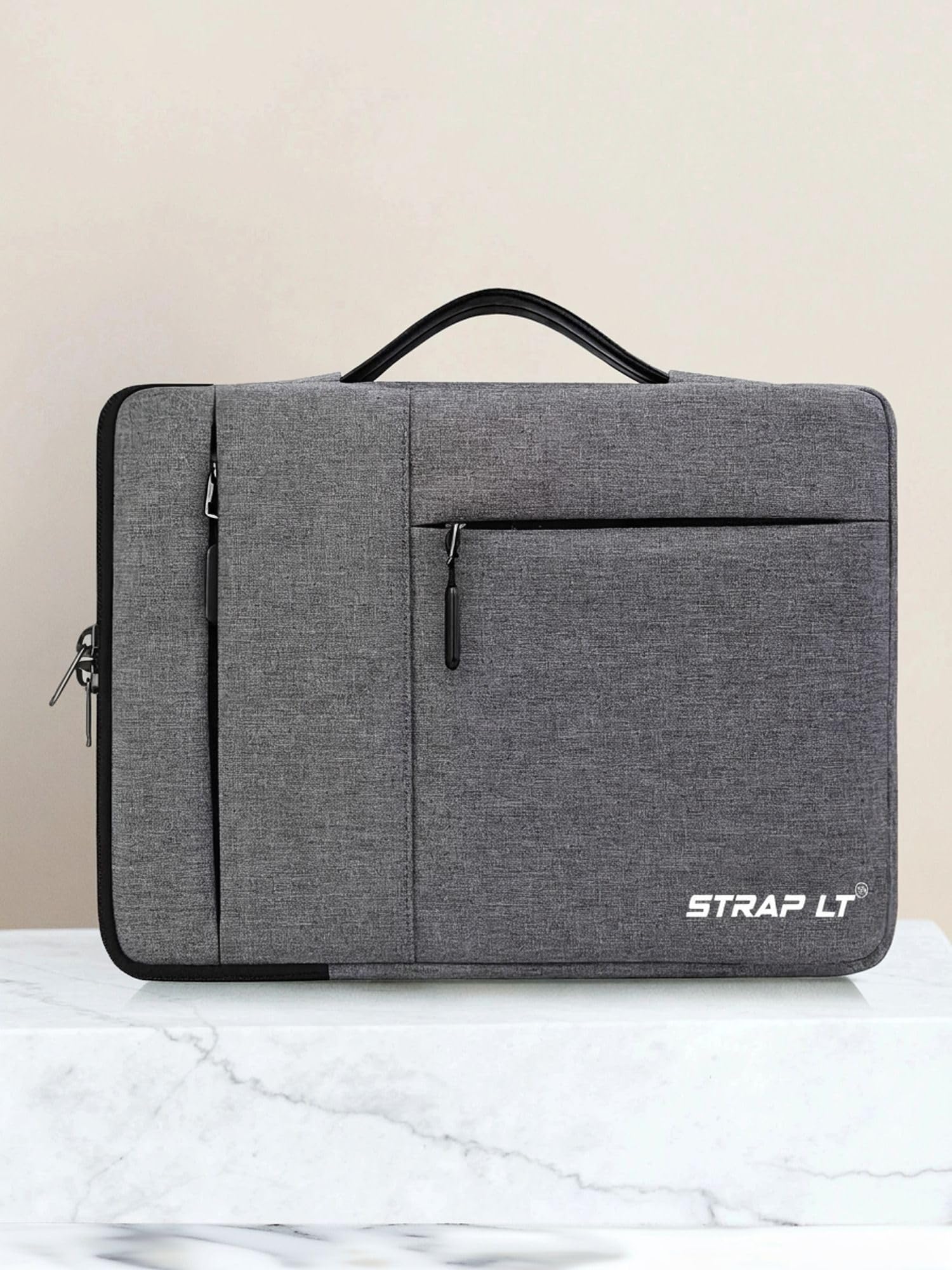 StrapLt 15-16 Inch Laptop Sleeve Bag Case Briefcase | Waterproof Protective Tables Case Laptop Sleeve Case Portable Handle Laptop Bag,Dark Gray for Men & Women (Grey)-image-46