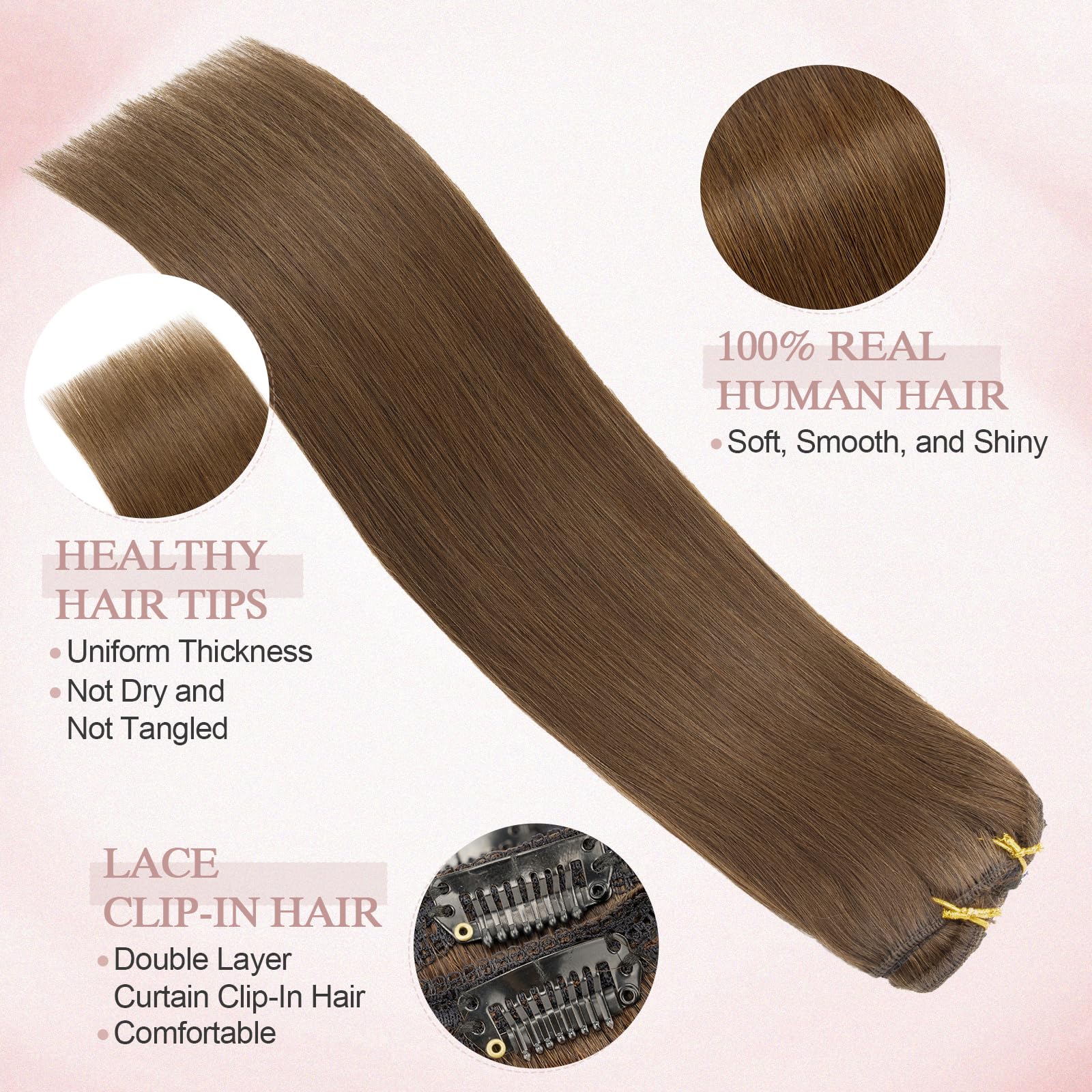 SEGOHAIR Clip in Hair Extensions Human Hair - Image 3