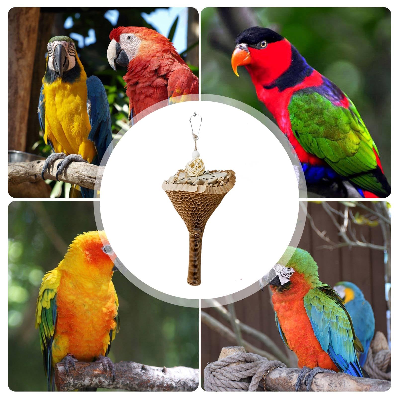 Papegaai Versnipperen Speelgoed Papierstroken Vogel Kauw Speelgoed Rotan Bal Vogel Shredders Speelgoed Foerageren Hangend Speelgoed voor Papegaai Budgie Parkiet Valkparkiet Conure