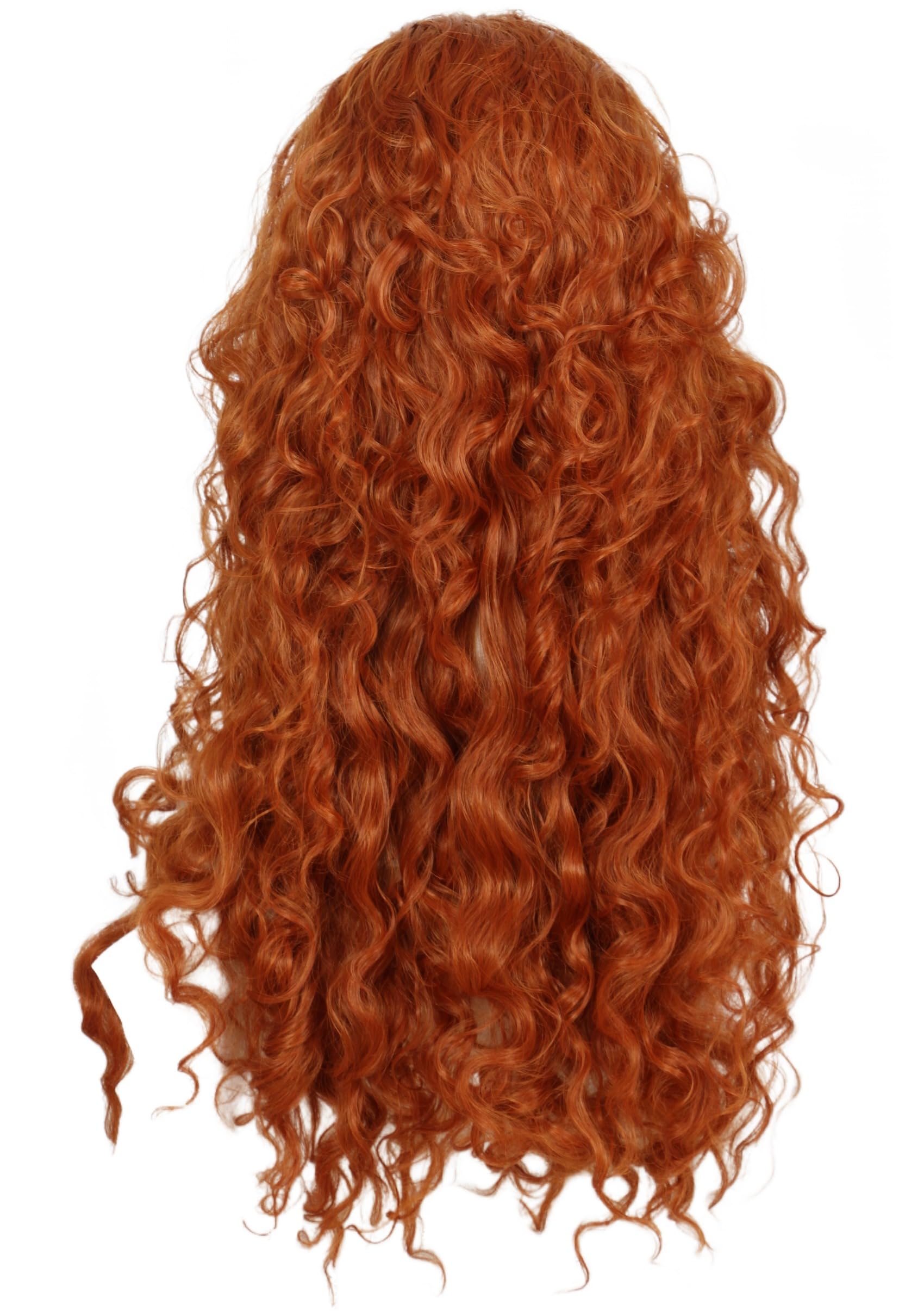Linfairy Parrucca con capelli lunghi ricci arancioni per costume Halloween cosplay
