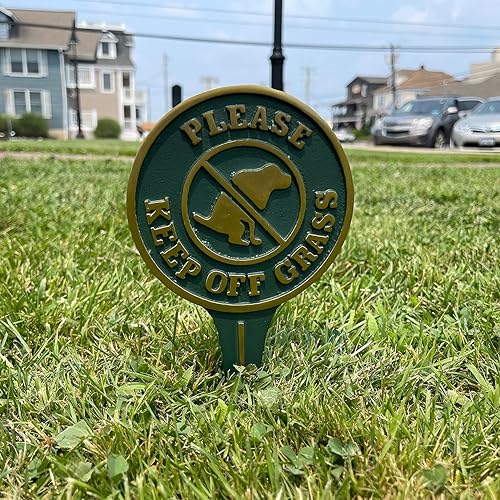 Miniatura 4 de SmartSign Letrero para patio con texto en inglés "Please Keep Off Grass" No Dog Poop Yard Sign para césped/jardín, 9.5 x 5.25 pulgadas, placa de