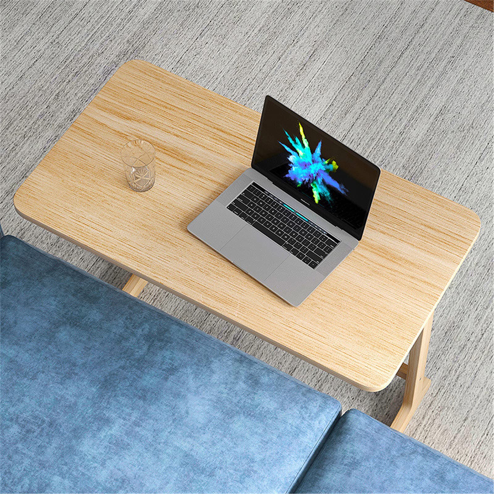 FAXIOAWA Tavolino da Salotto C Table, tavolino da scrivania per Laptop, tavolino per TV per la casa, Ufficio, Piccolo Spazio, Soggiorno, Laptop, Snack per caffè,Naturale