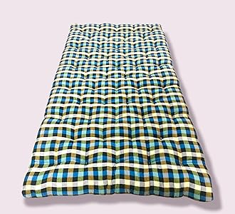 Atootfusion Soft Cotton Filled Multicolour Foldable Mattress | Gadda (2 Sleeping Capacity - 4 x 6 ft or 72 x 48 x 4 Inch)