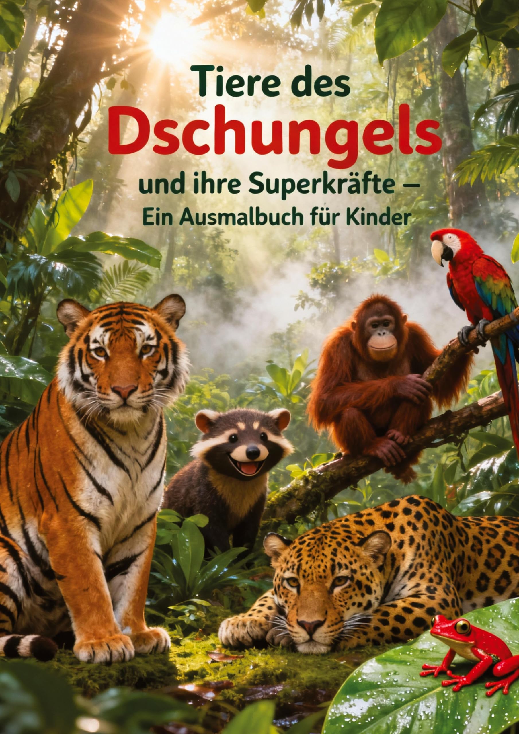 Das große Ausmal- & Lernbuch: Tiere des Dschungels und ihre Superkräfte: Das Buch kombiniert spannendes Wissen mit kreativen Ausmalbildern - spielerisch lernen, kreativ ausmalen & staunen