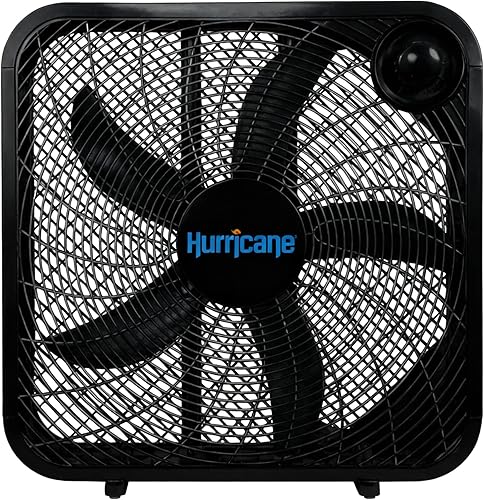 Miniatura 12 de Ventilador de piso clásico Hurricane, ventilador de montaje en caja con 3 velocidades silenciosas, blanco, 20" - Unidad de enfriamiento de aire