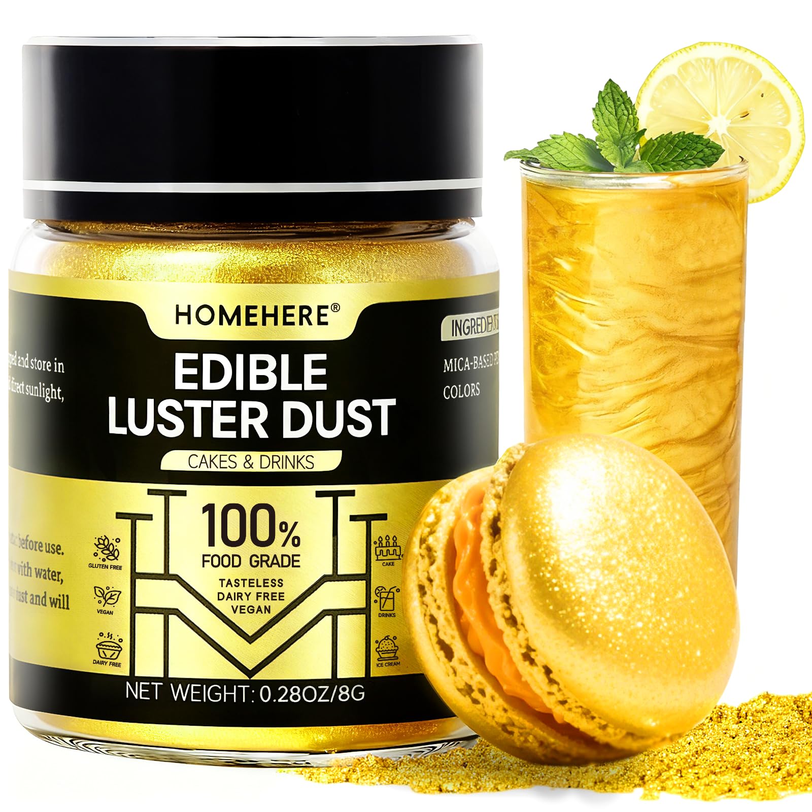 HomeHere Luster Powder Dust Edible Cake Dust, 7g