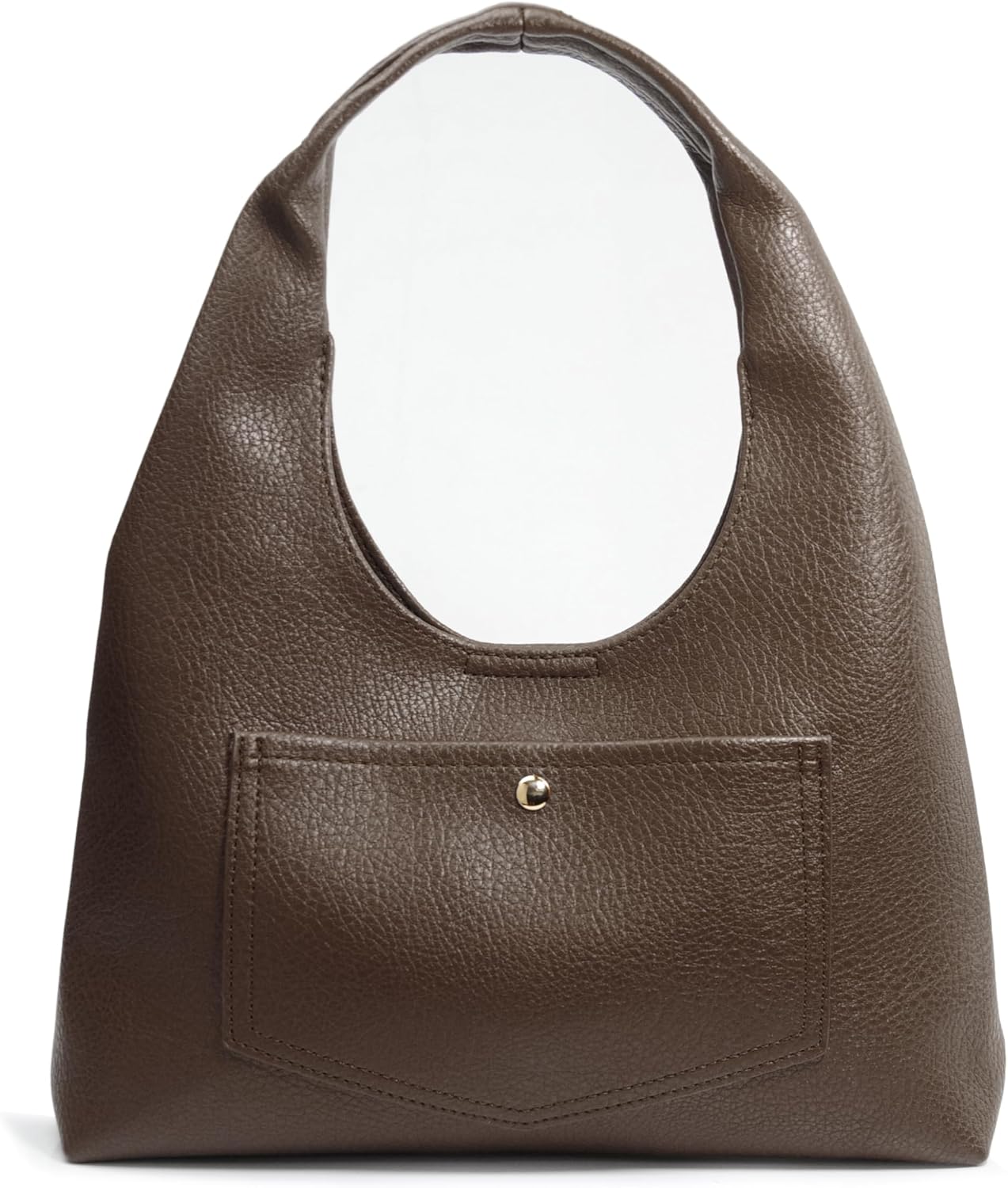 Slouchy Faux Leather Hobo Bag for Women, Soft Tote Small Purse with Magnetic Pocket