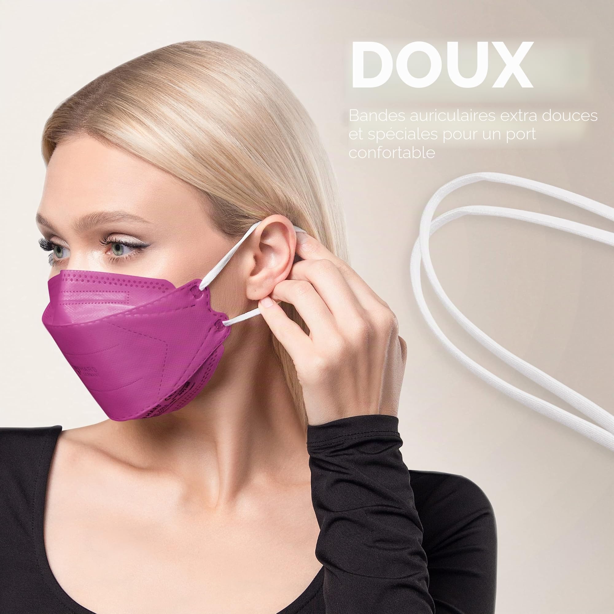 HARD Mask Masque respiratoire FFP2 | Fabriqué en Allemagne | Respirateur | taille standard | Filtration 99,5% | ÖKO-TEX | emballage scellé individuellement - Bordeaux - 20 piéces