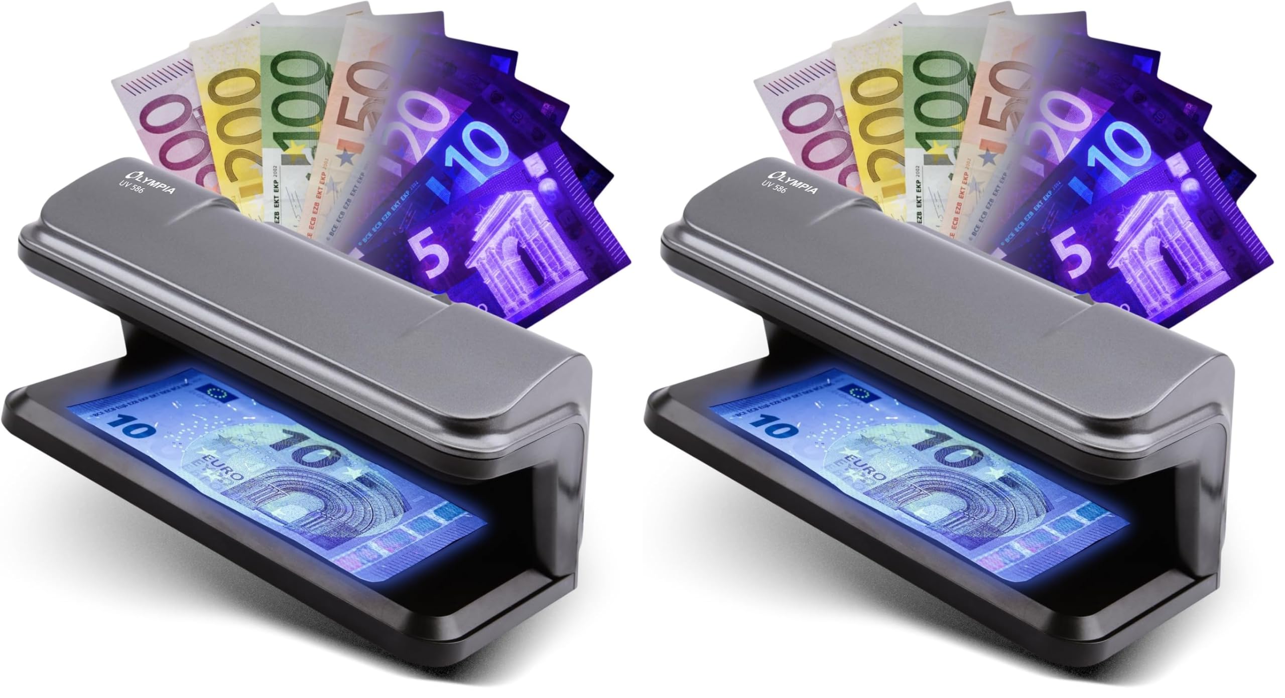 Olympia Geldscheinprüfgerät UV 586 | Geldprüfgerät für Scheine | Falschgeld Prüfer mit UV-Lampe 9W | Prüfung von Geldscheinen & Banknoten | Banknotenprüfer | Geldscheinprüfer | ohne Software-Update