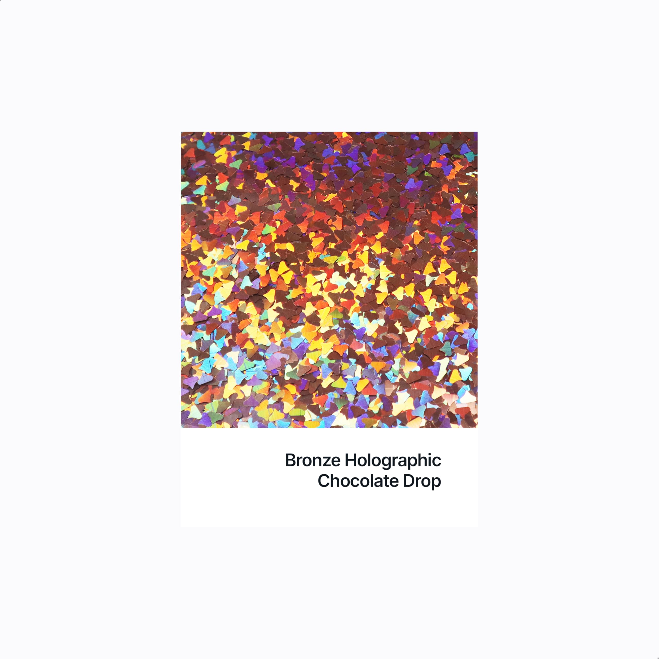 Hemway Ultra Sparkle Glitter Chocolate Drop Shape, 50g, Bronze Brown Holographic - Image 2