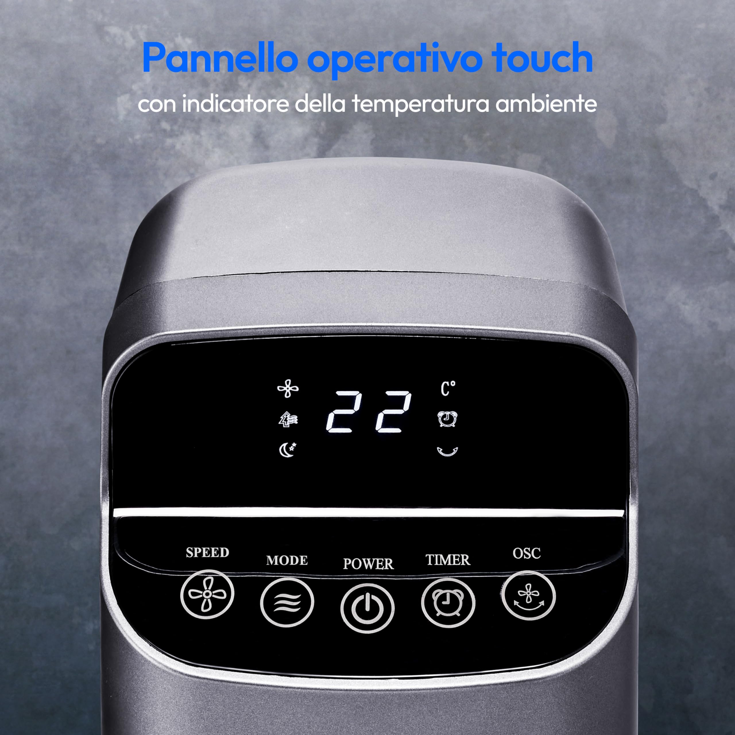 MEDION Ventilatore a torre MD10809, Ventilatore silenzioso con 5 livelli di velocità, Ventilatore portatile con telecomando, Ventilatore a colonna con rotazione di 80 gradi