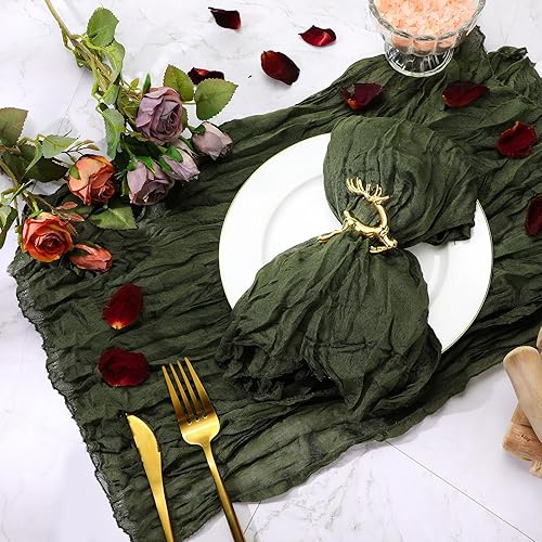 Miniatura 3 de Cindeer Juego de 20 servilletas de gasa de gasa rústicas y bohemias, servilletas de tela arrugada, servilletas decorativas para el hogar, boda,