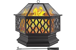 Yaheetech Hexagon Shaped Fire Pits Outdoor With Spark Cover