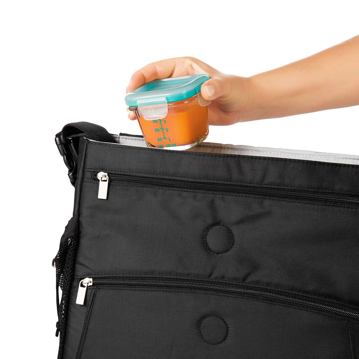 OXO Tot Glass Baby Blocks Food Storage Containers, Teal, 4 oz : Baby