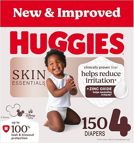 Miniatura 11 de Huggies Pañales talla 4, Pañales para bebé Skin Essentials, talla 4 (22-37 libras), 20 unidades, el empaque puede variar
