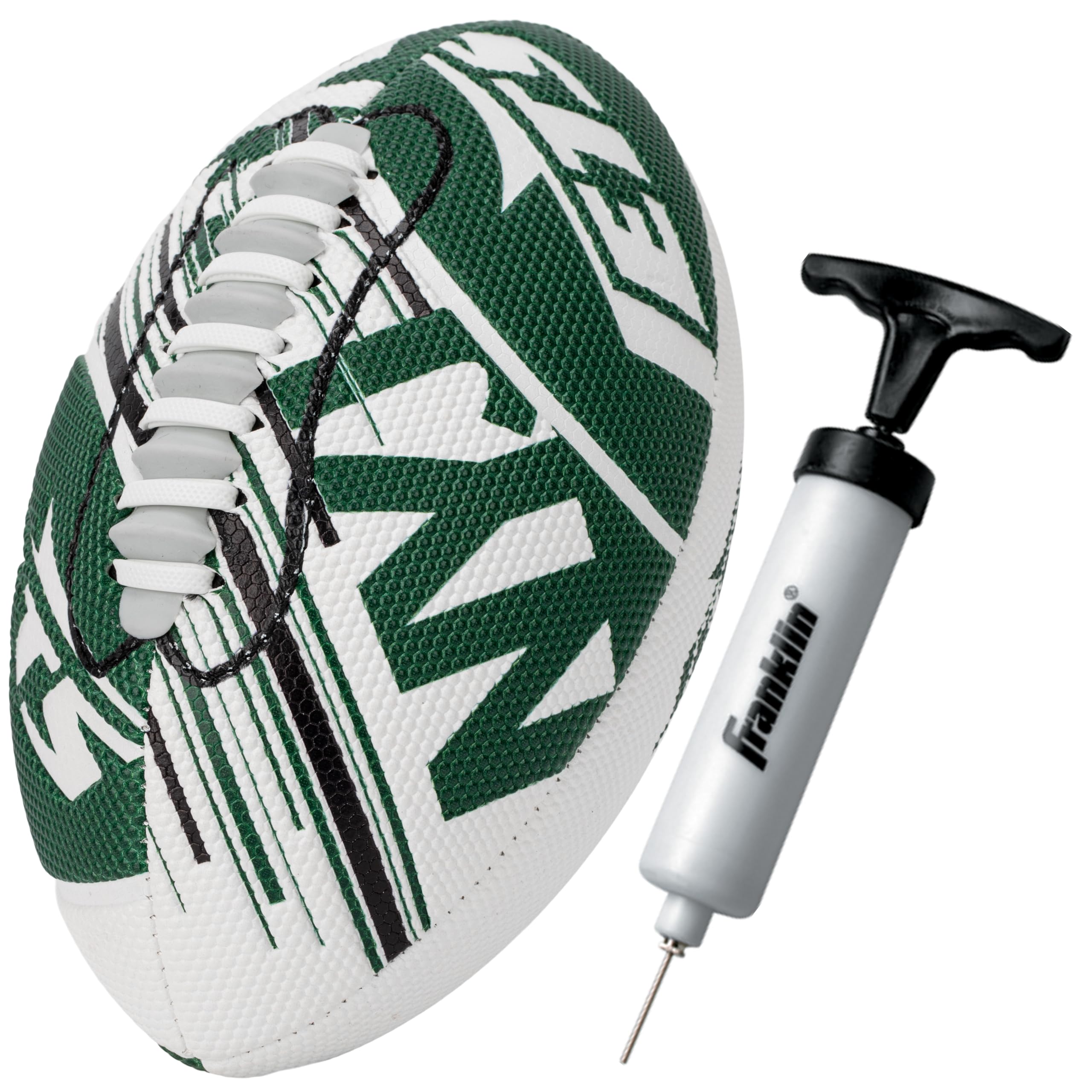 Franklin Sports NFL Team Mini-Fußbälle – Jugendliche, 21,6 cm, offizielles NFL-Lizenz-Fußball + Luftpumpen-Set