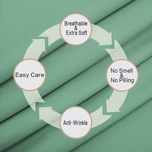 Miniatura 5 de Juego de sábanas de algodón de 400 hilos, tamaño individual, color violeta, 4 piezas, 100% algodón grapado, juego de sábanas de algodón suave con