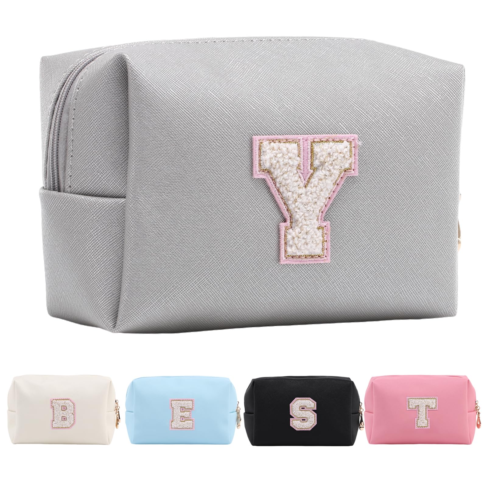 Personalized Makeup Bag,Waterproof Travel Makeup Pouch Cosmetic Bag Birthday Gift for Women Mom，Bride Bridesmaid Cosmetic Bag A-Z — view 51
