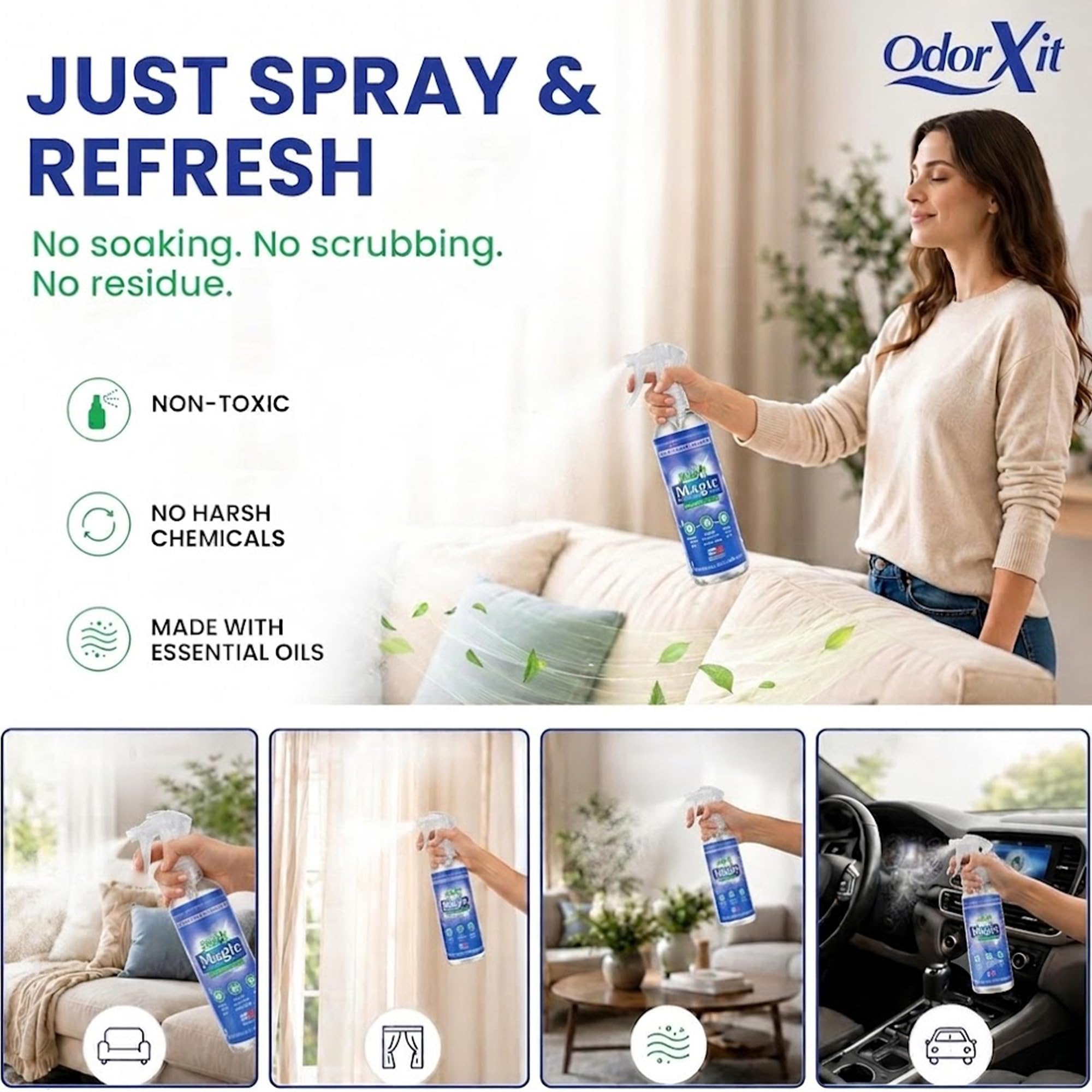 Xit Magic de olor neutralizador de olores – 8 oz botella de Spray