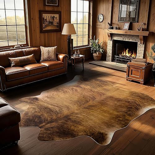 Alfombra de piel de vaca occidental, alfombras de piel de vaca sintética para sala de estar, dormitorio, decoración del hogar, alfombra