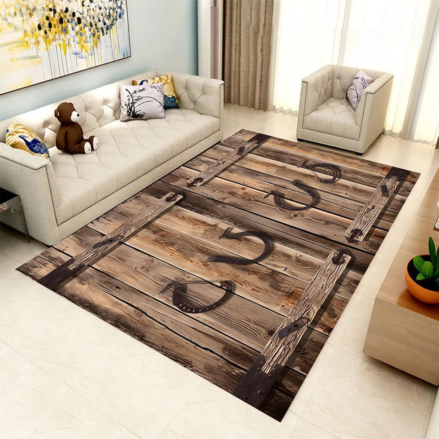 Area Rug Vintage Wooden Board 3D Printed Carpet Polyester Soft Touch Short Pile Rug Non Slip Area Rug Easy Clean For Living Room Bedroom Kitchen Floor Mat 40 X 60 Cm -3304603153147 — image 1