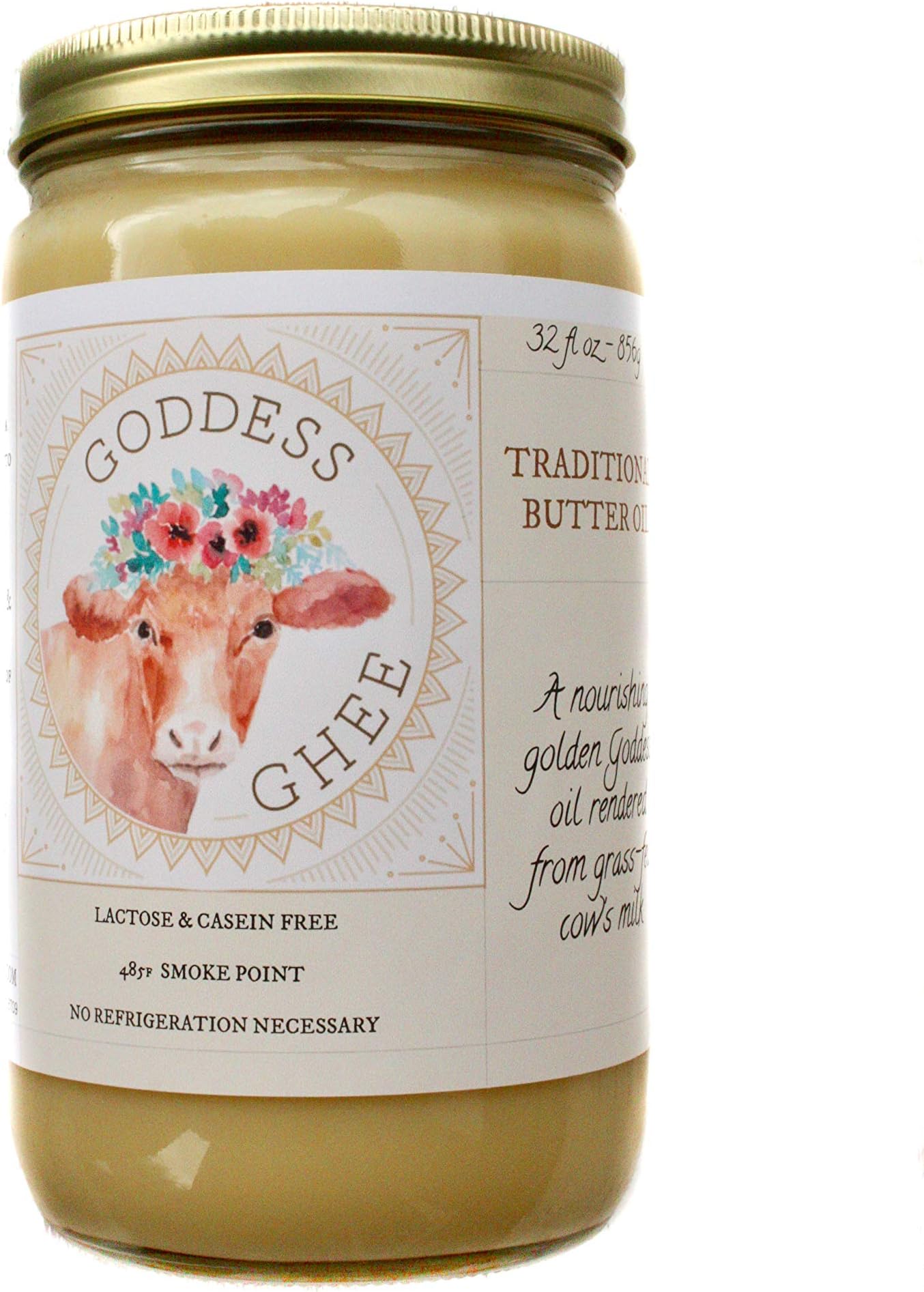 Goddess Ghee, Grass Fed High Vitamin Butter Oil, 32oz